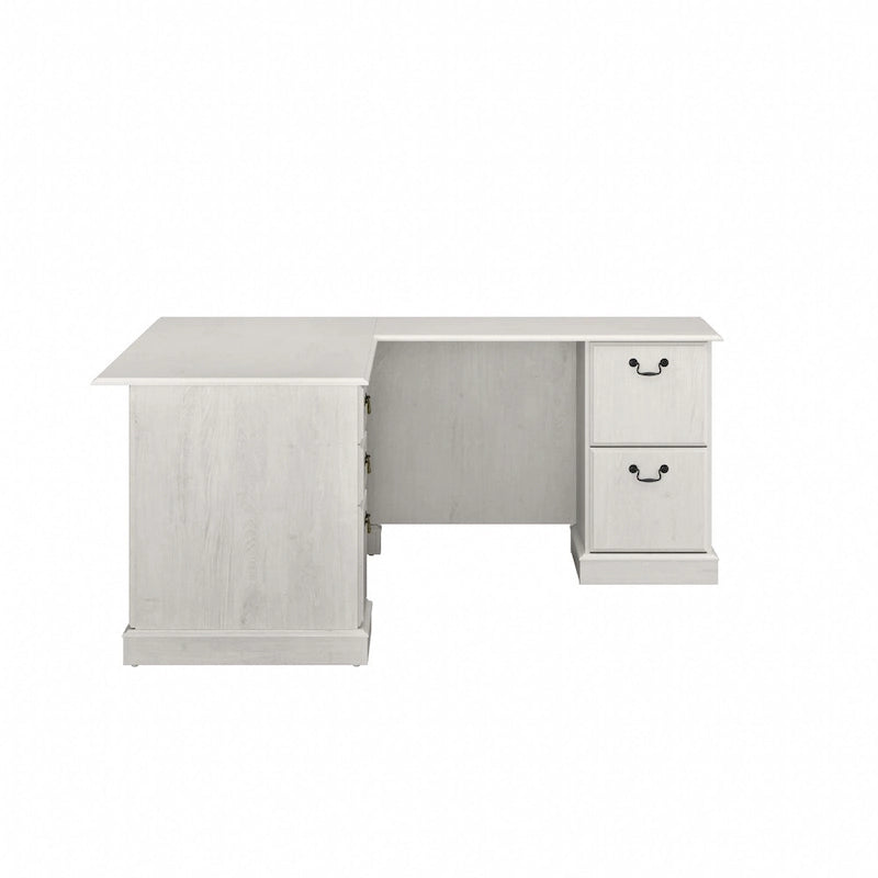 L-Shaped Computer Desk with 3 File Drawers, 2 Box Drawers and Keyboard Tray