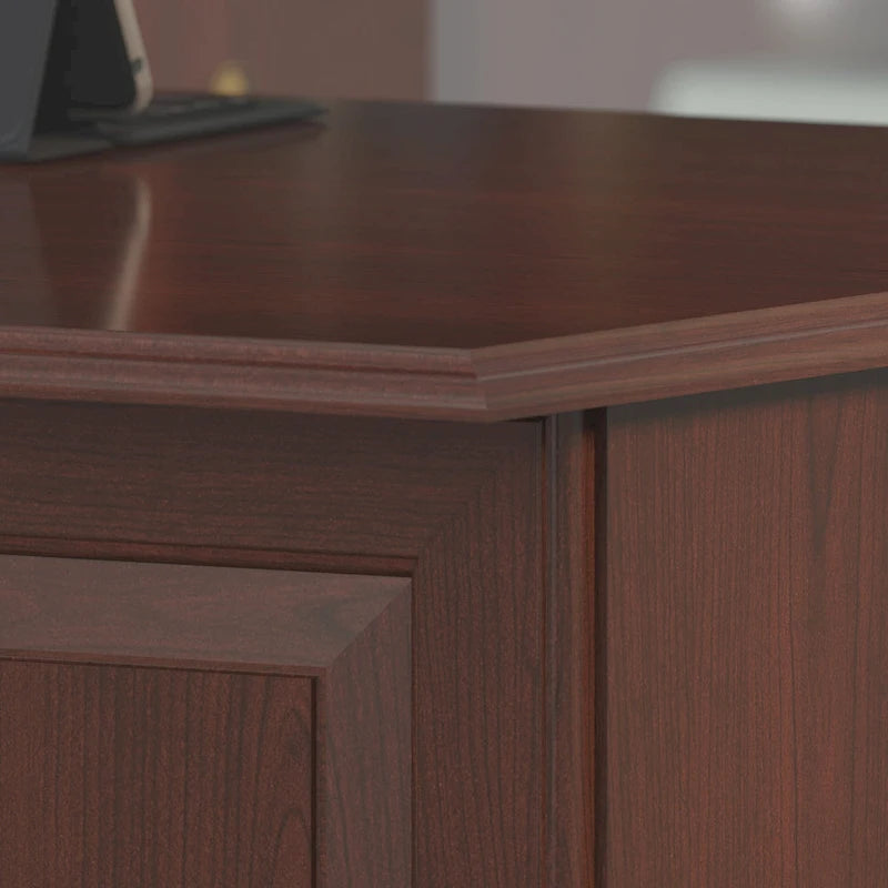 L-Shaped Computer Desk with 3 File Drawers, 2 Box Drawers and Keyboard Tray