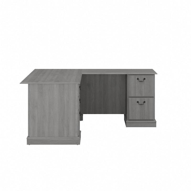 L-Shaped Computer Desk with 3 File Drawers, 2 Box Drawers and Keyboard Tray