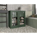 Palace Imports 100% Solid Wood 32 Bathroom Cabinet with Clear Glass Doors, 2-Drawers and Adjustable Shelves