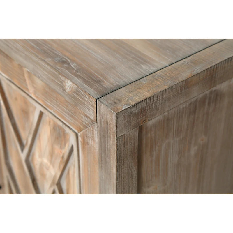 60 Modern Farmhouse Accent Cabinet with 4 Doors & Adjustable Shelf