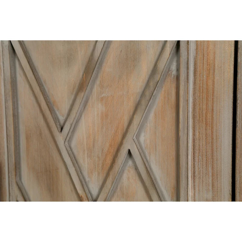 60 Modern Farmhouse Accent Cabinet with 4 Doors & Adjustable Shelf