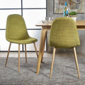 Mid-Century Upholstered Dining Chairs with Iron Legs, Set of 2