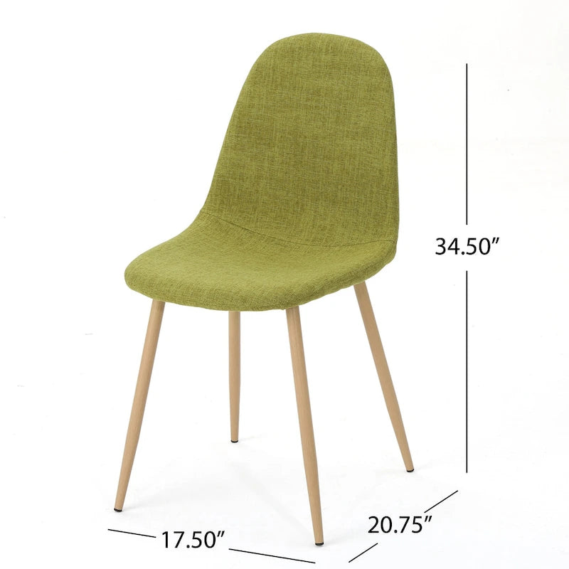 Mid-Century Upholstered Dining Chairs with Iron Legs, Set of 2