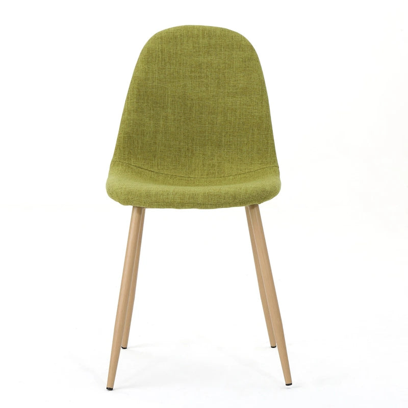 Mid-Century Upholstered Dining Chairs with Iron Legs, Set of 2