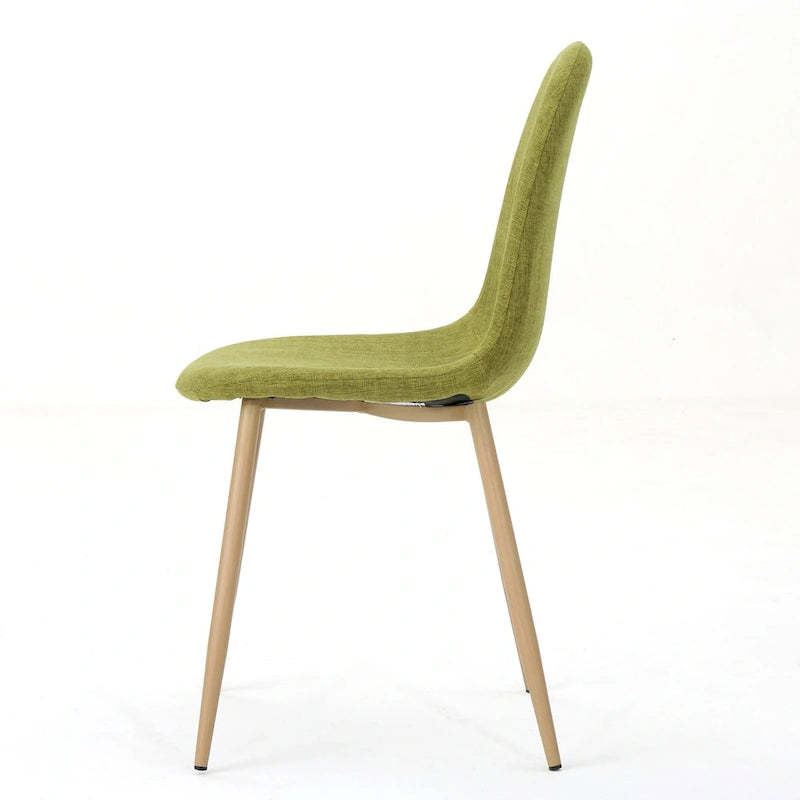Mid-Century Upholstered Dining Chairs with Iron Legs, Set of 2