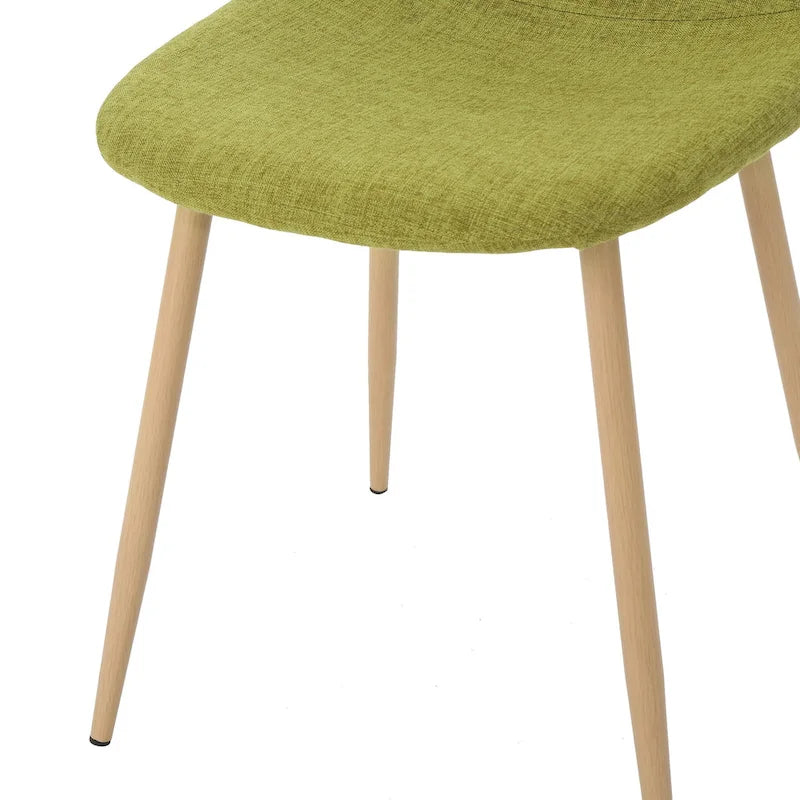 Mid-Century Upholstered Dining Chairs with Iron Legs, Set of 2
