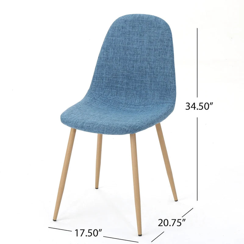 Mid-Century Upholstered Dining Chairs with Iron Legs, Set of 2