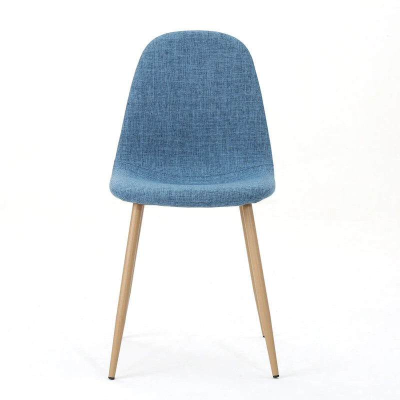 Mid-Century Upholstered Dining Chairs with Iron Legs, Set of 2
