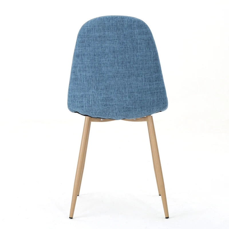 Mid-Century Upholstered Dining Chairs with Iron Legs, Set of 2