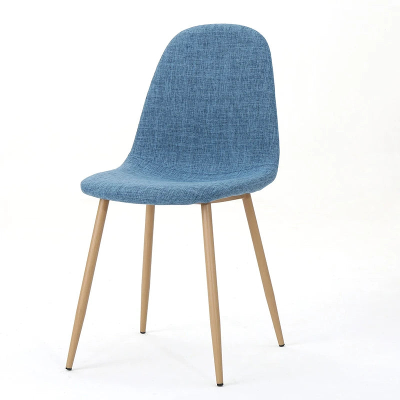 Mid-Century Upholstered Dining Chairs with Iron Legs, Set of 2