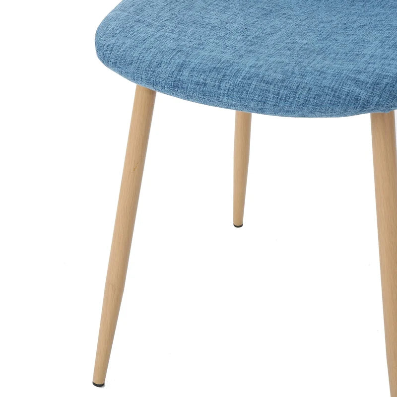 Mid-Century Upholstered Dining Chairs with Iron Legs, Set of 2