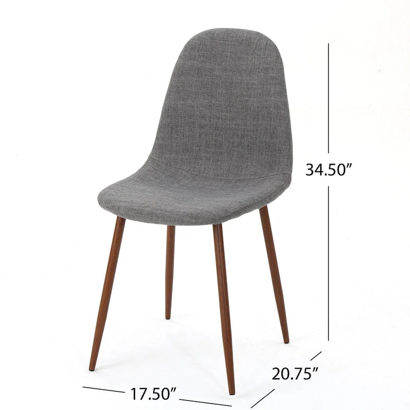 Mid-Century Upholstered Dining Chairs with Iron Legs, Set of 2