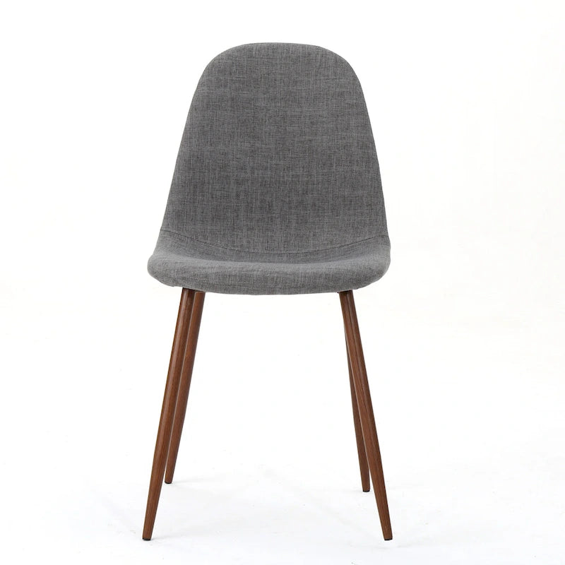 Mid-Century Upholstered Dining Chairs with Iron Legs, Set of 2