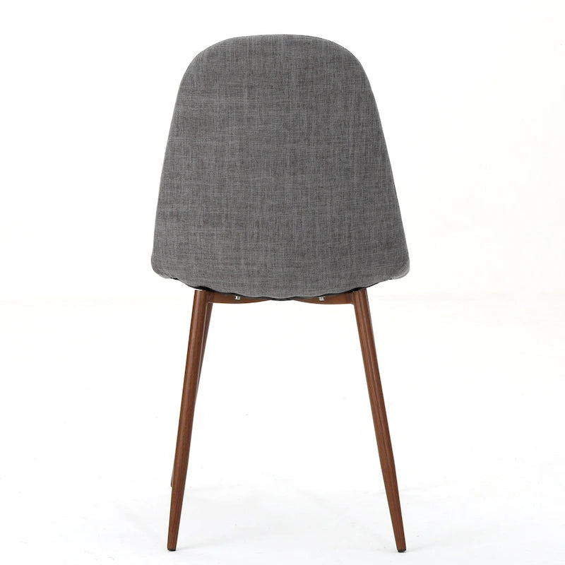 Mid-Century Upholstered Dining Chairs with Iron Legs, Set of 2