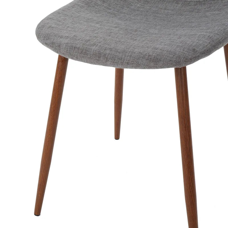 Mid-Century Upholstered Dining Chairs with Iron Legs, Set of 2