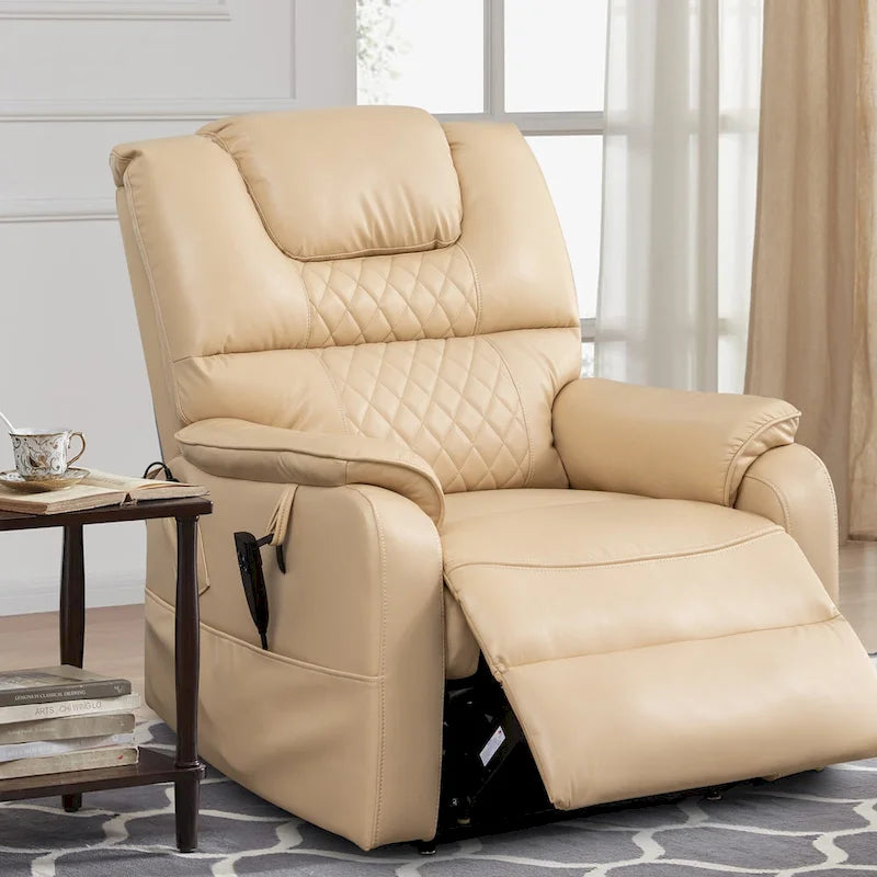 Electric Power Lift Recliner Chair with Heat, Massage and 180-Degree Flat Recline