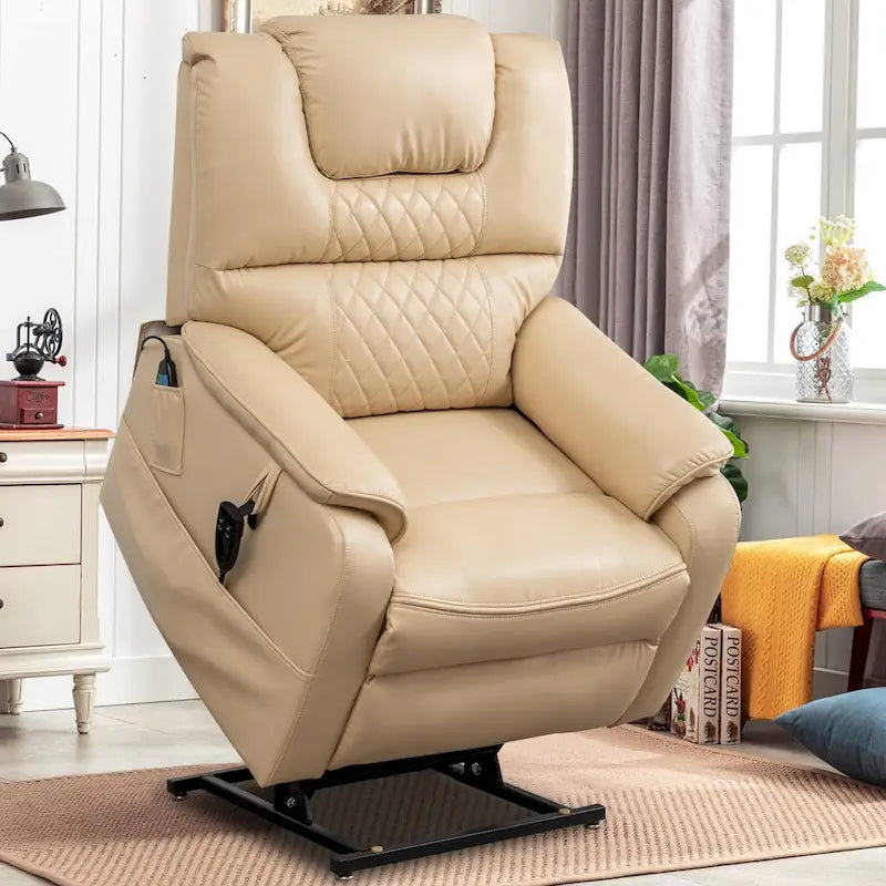 Electric Power Lift Recliner Chair with Heat, Massage and 180-Degree Flat Recline