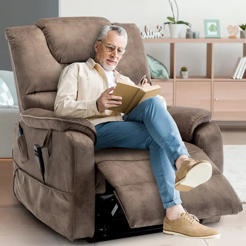 Electric Power Lift Recliner Chair with Heat, Massage and 180-Degree Flat Recline