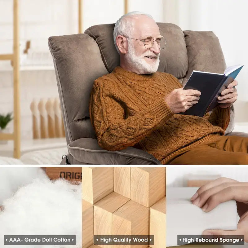 Electric Power Lift Recliner Chair with Heat, Massage and 180-Degree Flat Recline