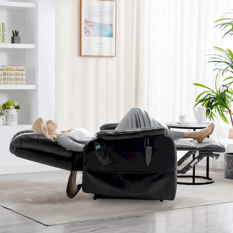 Electric Power Lift Recliner Chair with Heat, Massage and 180-Degree Flat Recline