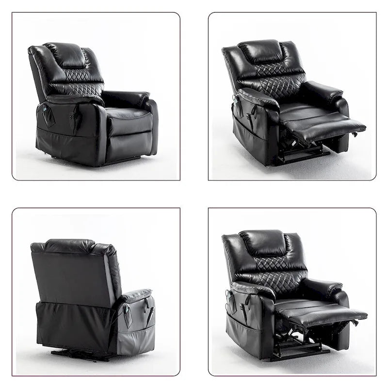 Electric Power Lift Recliner Chair with Heat, Massage and 180-Degree Flat Recline