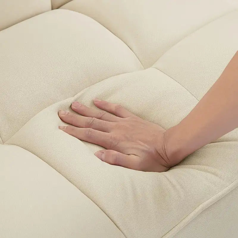 Velvet Convertible Futon Sofa Bed with Adjustable Backrest and Tapered Wood Legs