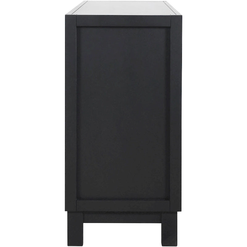 4-Door Buffet Cabinet Sideboard with Rhombus Pattern Doors and Adjustable Shelves, 60-Inch