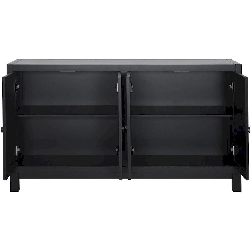 4-Door Buffet Cabinet Sideboard with Rhombus Pattern Doors and Adjustable Shelves, 60-Inch