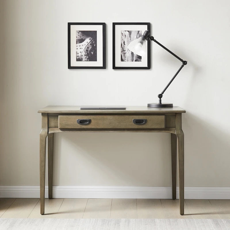 Solid Wood Laptop Writing Desk with Drop Front Keyboard Drawer