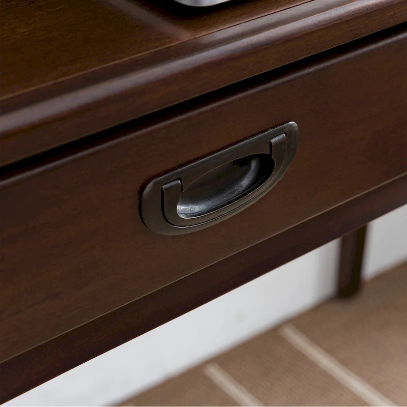 Solid Wood Laptop Writing Desk with Drop Front Keyboard Drawer