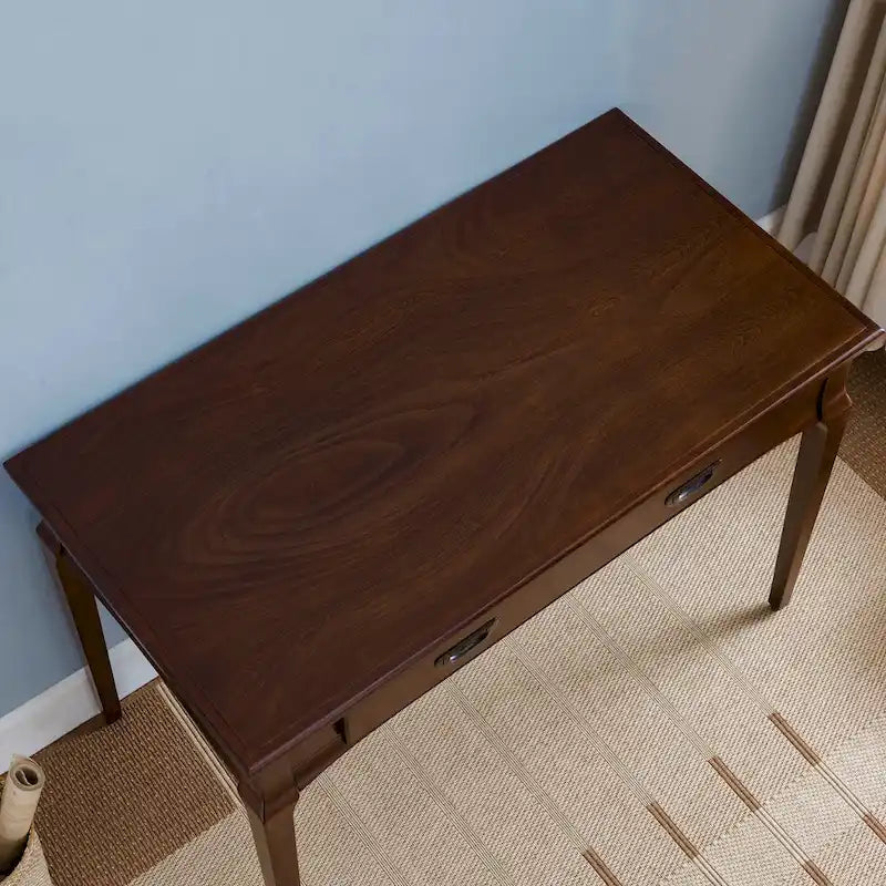 Solid Wood Laptop Writing Desk with Drop Front Keyboard Drawer