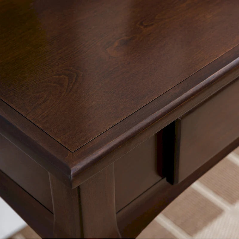 Solid Wood Laptop Writing Desk with Drop Front Keyboard Drawer
