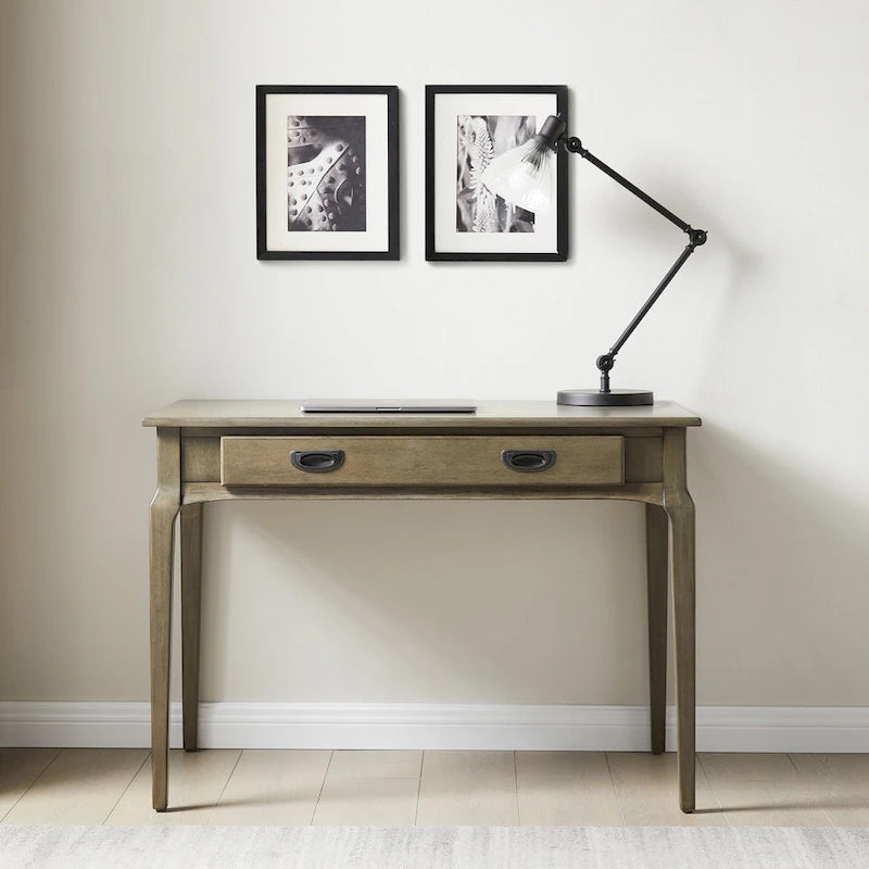 Solid Wood Laptop Writing Desk with Drop Front Keyboard Drawer