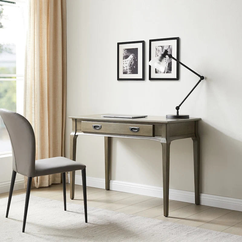 Solid Wood Laptop Writing Desk with Drop Front Keyboard Drawer