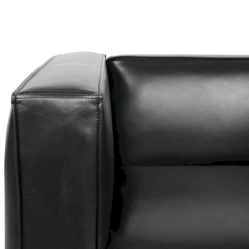 Faux Leather Tuxedo Club Chair with Wood Legs, 39-Inch