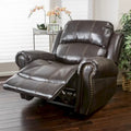 Faux Leather Glider Recliner Club Chair with Plush Cushions