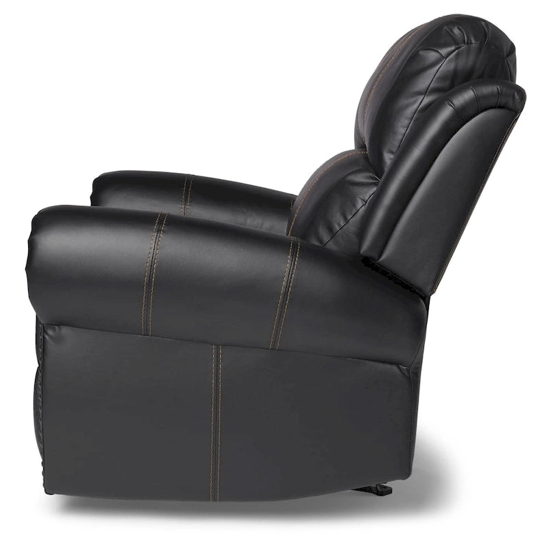 Faux Leather Glider Recliner Club Chair with Plush Cushions