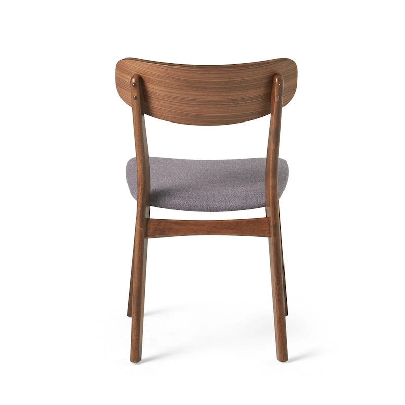 Fabric-Upholstered Wood Dining Chairs with Cushioned Seat, Set of 2