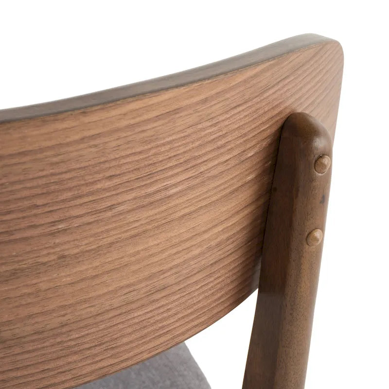 Fabric-Upholstered Wood Dining Chairs with Cushioned Seat, Set of 2