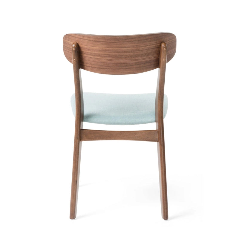 Fabric-Upholstered Wood Dining Chairs with Cushioned Seat, Set of 2