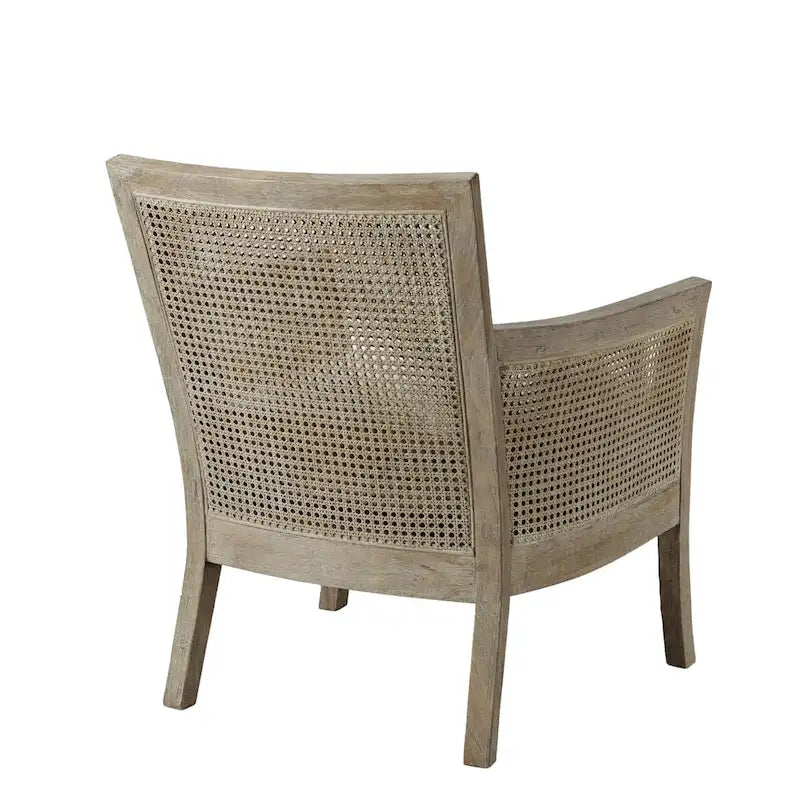 Cane Back Accent Armchair with High-Density Foam Cushion