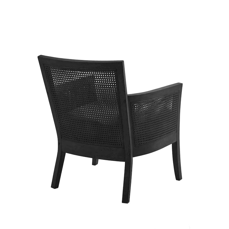 Cane Back Accent Armchair with High-Density Foam Cushion