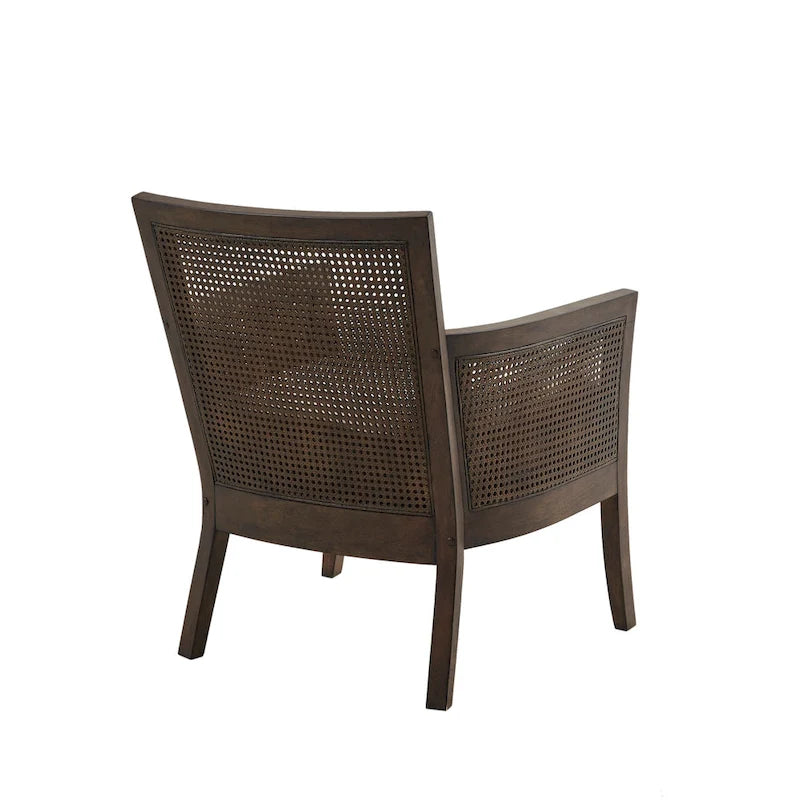Cane Back Accent Armchair with High-Density Foam Cushion