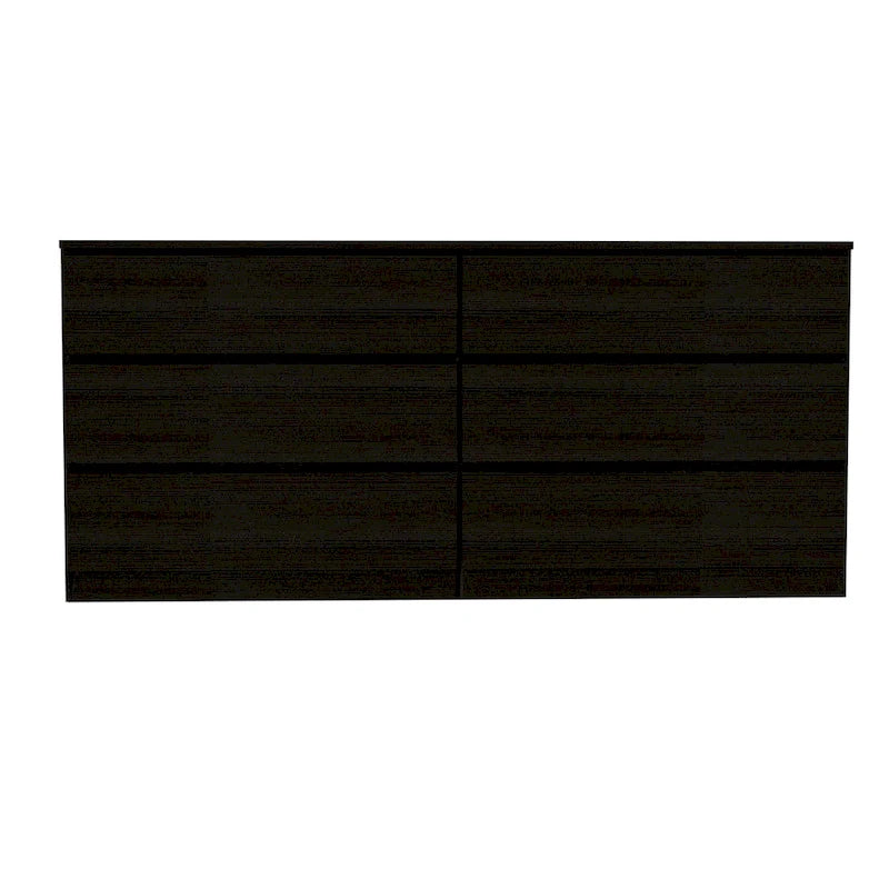 6-Drawer Wide Dresser with Metal Rails and Wall Anchor Kit, 60-Inch