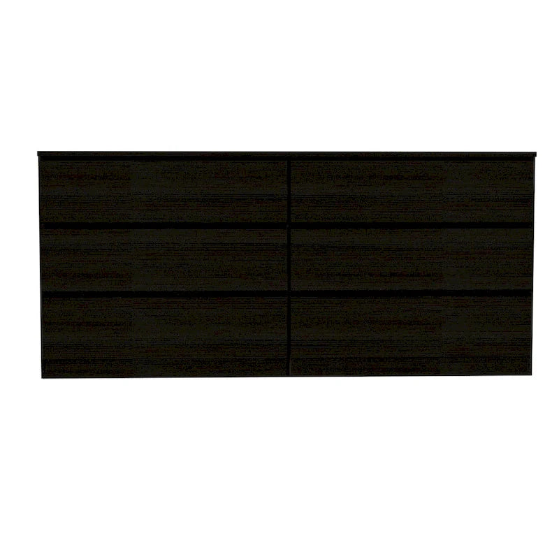6-Drawer Wide Dresser with Metal Rails and Wall Anchor Kit, 60-Inch