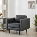 Premium Genuine Leather Accent Chair with High Density Cushions