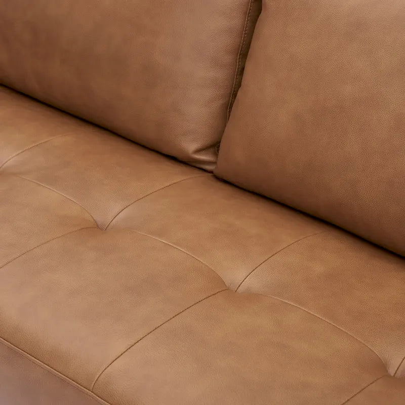 Premium Genuine Leather Accent Chair with High Density Cushions