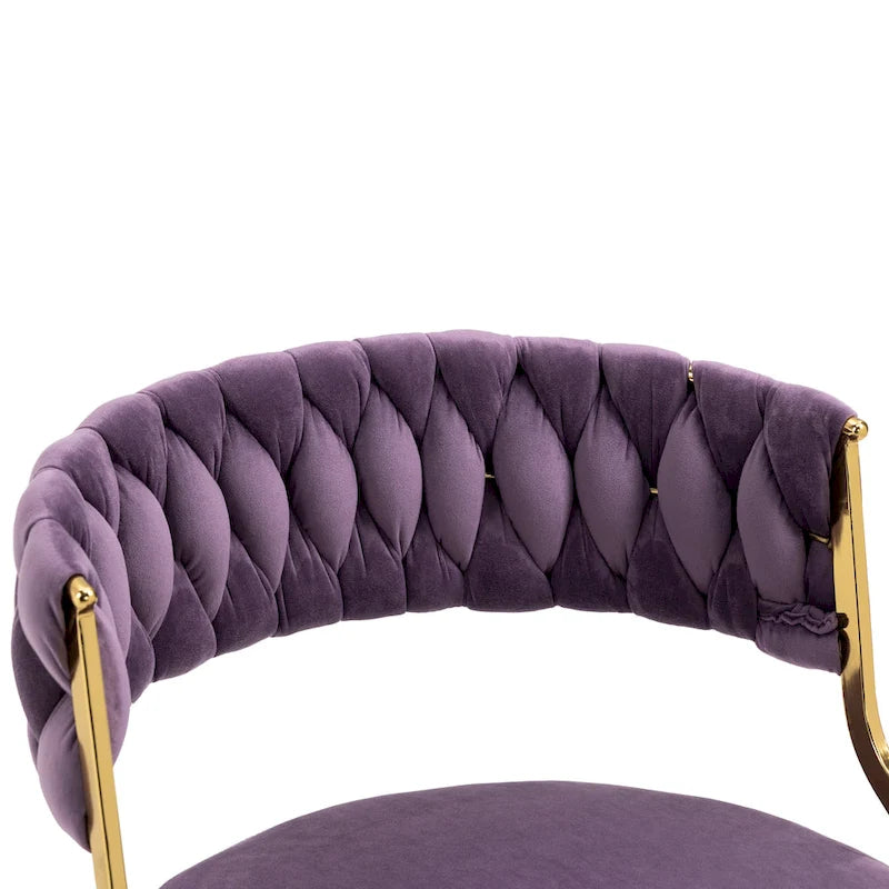Velvet Dining Chairs with Gold Metal Legs and High-Density Cushion, Set of 4