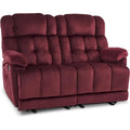 Electric Power Reclining Loveseat Sofa with Heat and Massage, Fabric